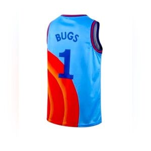 Looney Tunes Tune Squad Space Jam Jersey Bugs Bunny Men’s XXL Orange And Blue